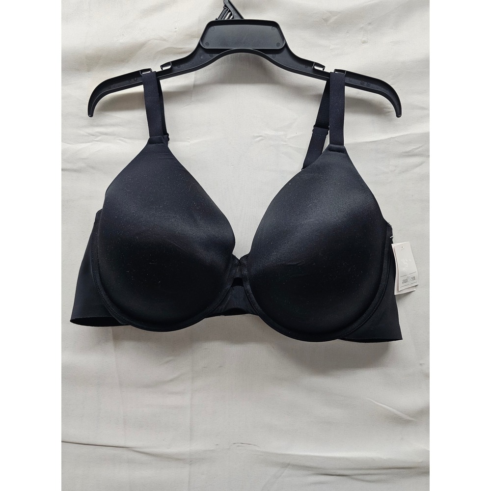 Auden Womens Full Coverage Lightly Lined Underwire Bra Black Plus Size 44D